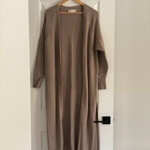 RD Style Taupe Longline Cardigan – Size L – Soft Bouclé Texture – Duster Style